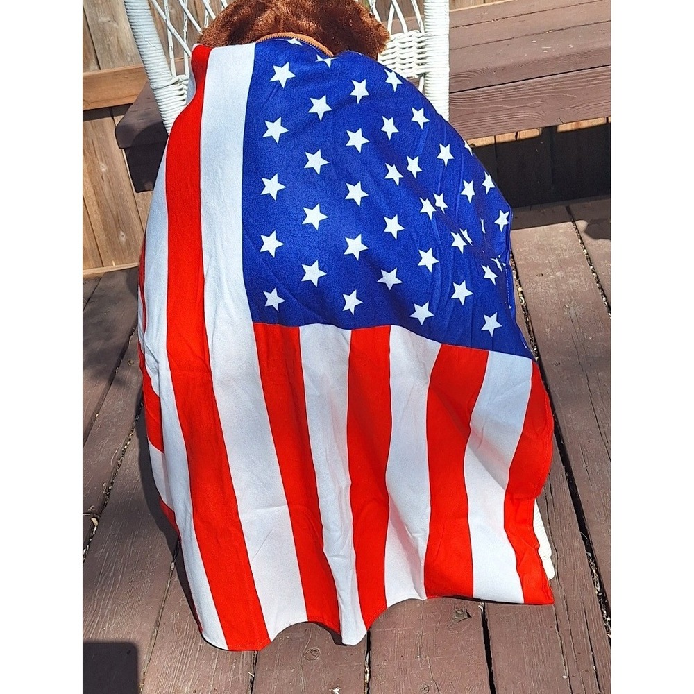 Trumpy Bear Deluxe Plush 22 inch Collectible with American Flag Blanket Inside - Picture 6 of 11